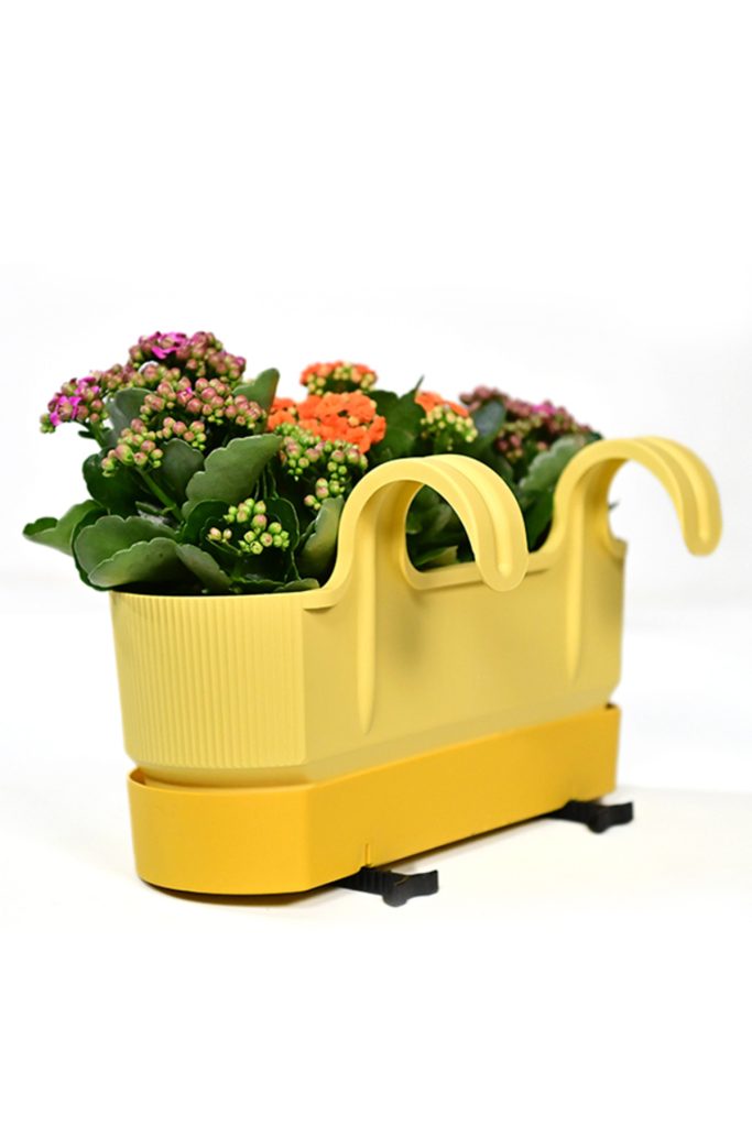 Πολύχρωμο – Πλάτος 39,5 cm × Ύψος 22 cm × Βάθος 17 cm – Πλαστική Διπλή Βαθιά Γλάστρα Μπαλκονιού