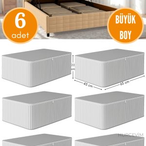 σετ 6 τεμαχίων μεγάλοι οργανωτές πολυπροπυλενίου για αποθήκευση κάτω από το κρεβάτι ή τ…