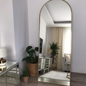Μεταλλικός Οβάλ Καθρέφτης με Πόδι – Απόχρωση Altin