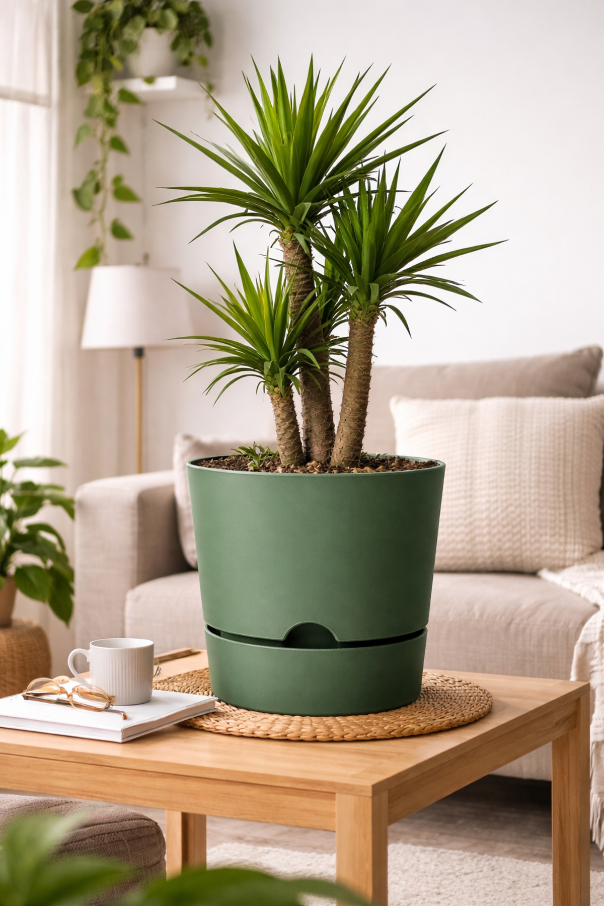 Πράσινο – 24,5 cm × 23 cm – Πλαστική γλάστρα με πιατάκι 9 λίτρων - Image 2